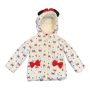 Disney Minnie Mouse white and red puffer jacket